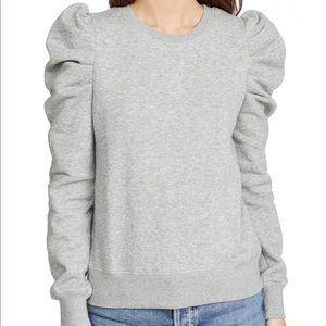 Rebecca Minkoff Janine puff sleeve gray sweatshirt perfect condition worn 1x XS